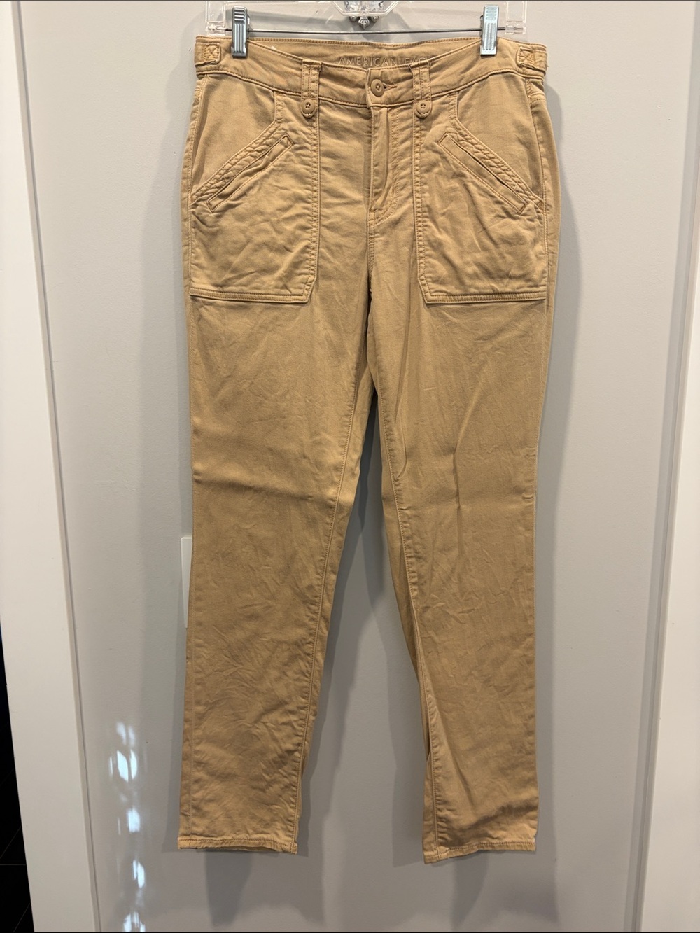 American Eagle Outfitters Tan Straight-Leg Utility Pants